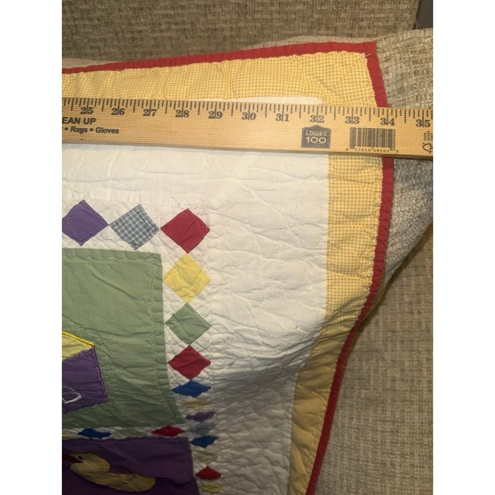 Baby Quilt Crib Blanket Nursery Wall Hanging Duck Bear Horse‎ Dog Cottage Core